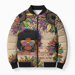 Black Her Story Sunshine Hurricane Bomber Puffer Jacket Empowered Black Woman - African Pride