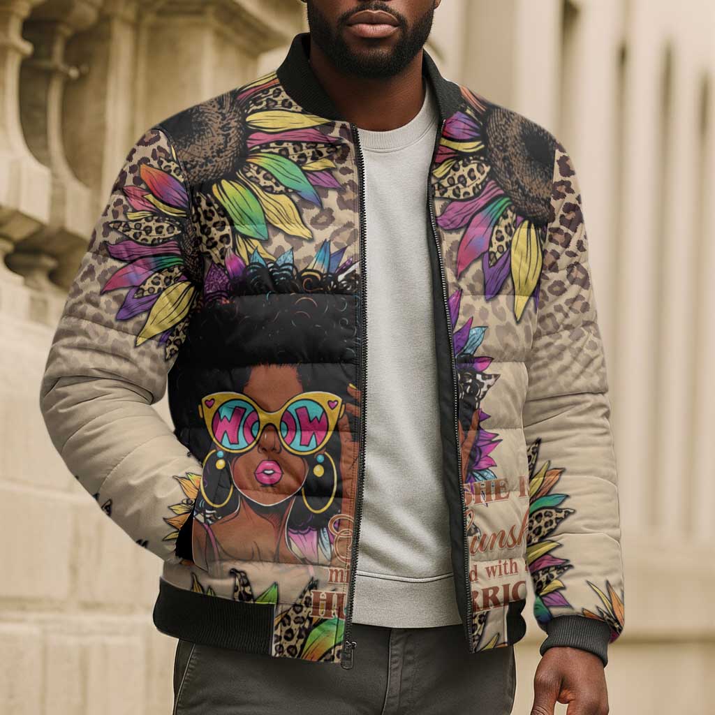 Black Her Story Sunshine Hurricane Bomber Puffer Jacket Empowered Black Woman - African Pride