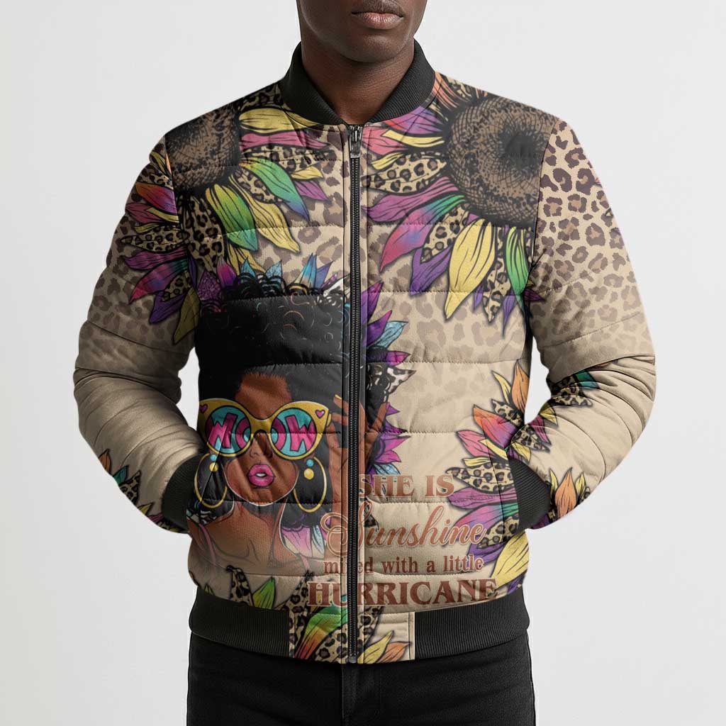 Black Her Story Sunshine Hurricane Bomber Puffer Jacket Empowered Black Woman - African Pride