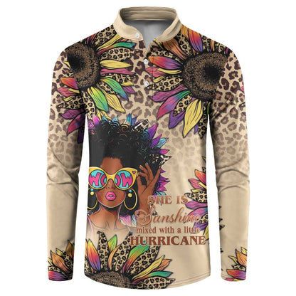 Black Her Story Sunshine Hurricane Button Sweatshirt Empowered Black Woman