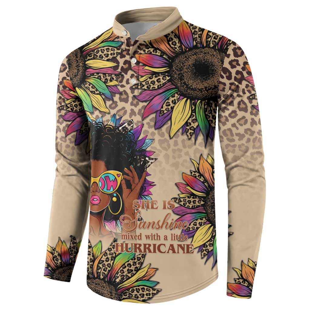 Black Her Story Sunshine Hurricane Button Sweatshirt Empowered Black Woman