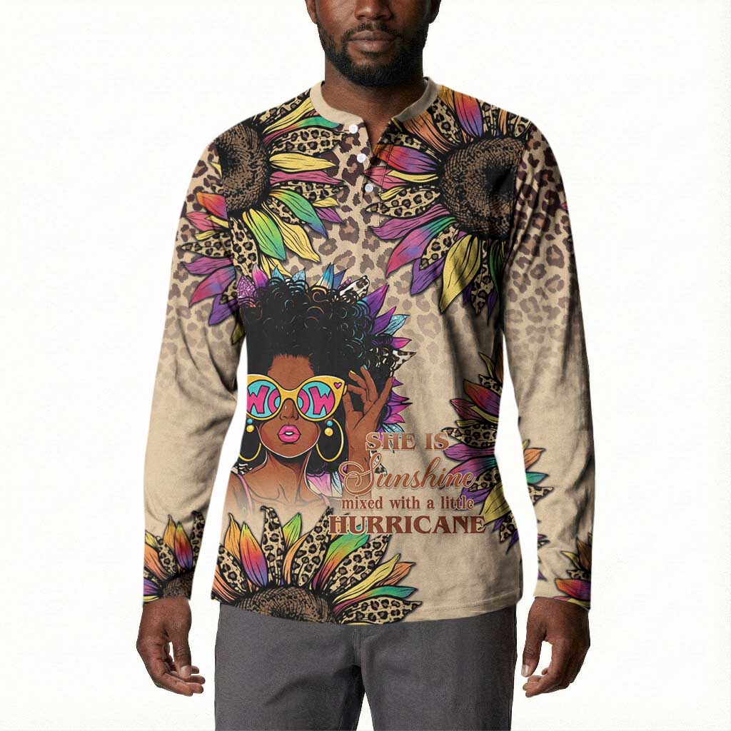 Black Her Story Sunshine Hurricane Button Sweatshirt Empowered Black Woman