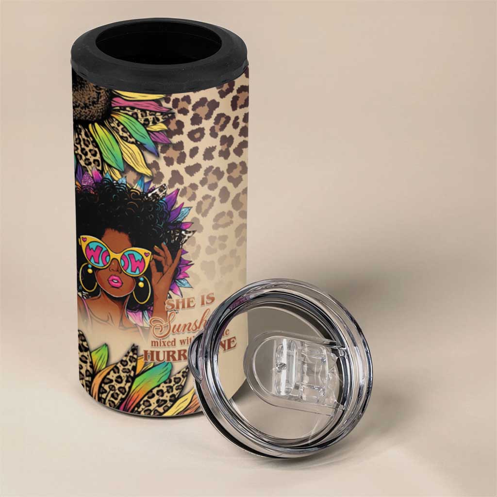 Black Her Story Sunshine Hurricane 4 in 1 Can Cooler Tumbler Empowered Black Woman - African Pride