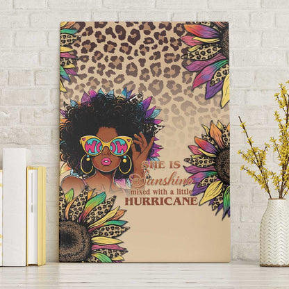 Black Her Story Sunshine Hurricane Canvas Wall Art Empowered Black Woman - African Pride