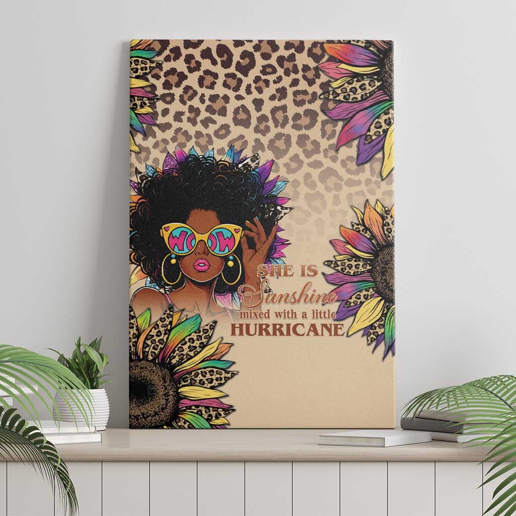 Black Her Story Sunshine Hurricane Canvas Wall Art Empowered Black Woman - African Pride