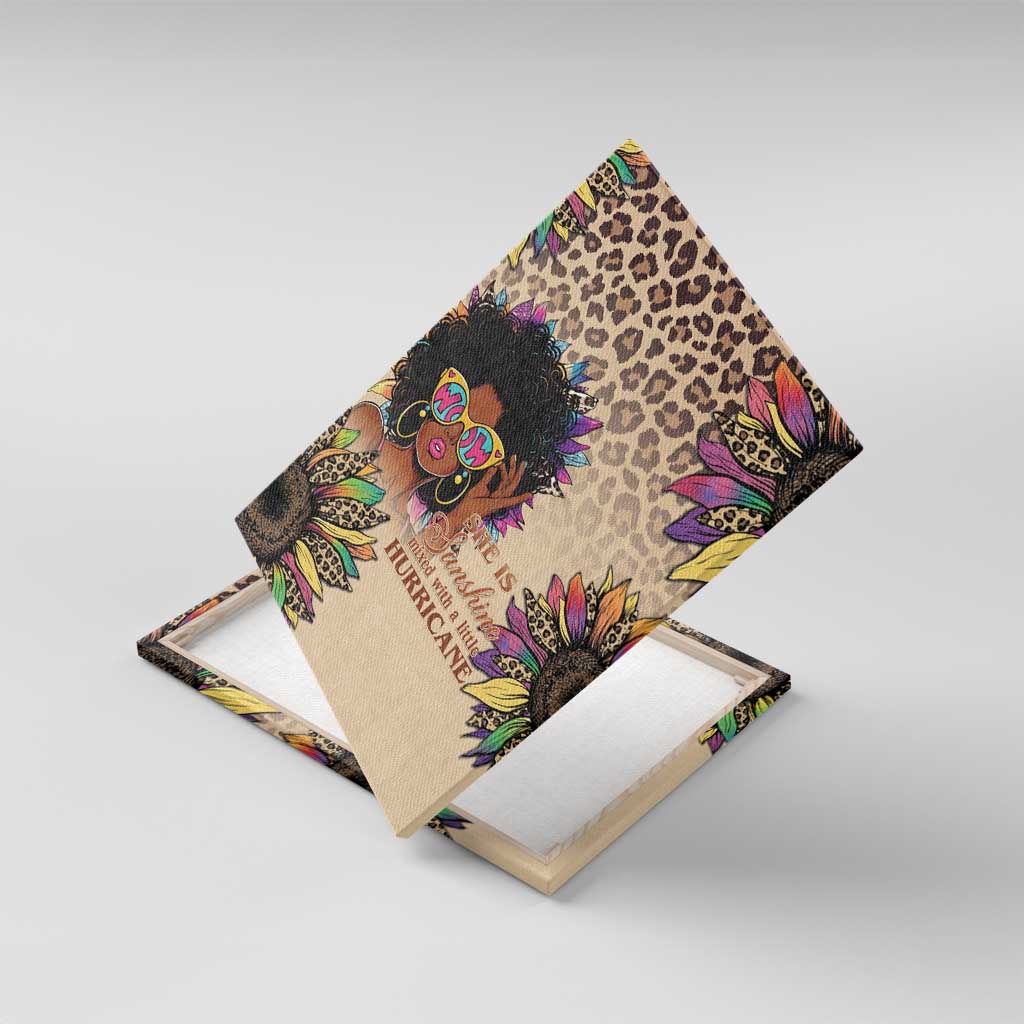 Black Her Story Sunshine Hurricane Canvas Wall Art Empowered Black Woman - African Pride