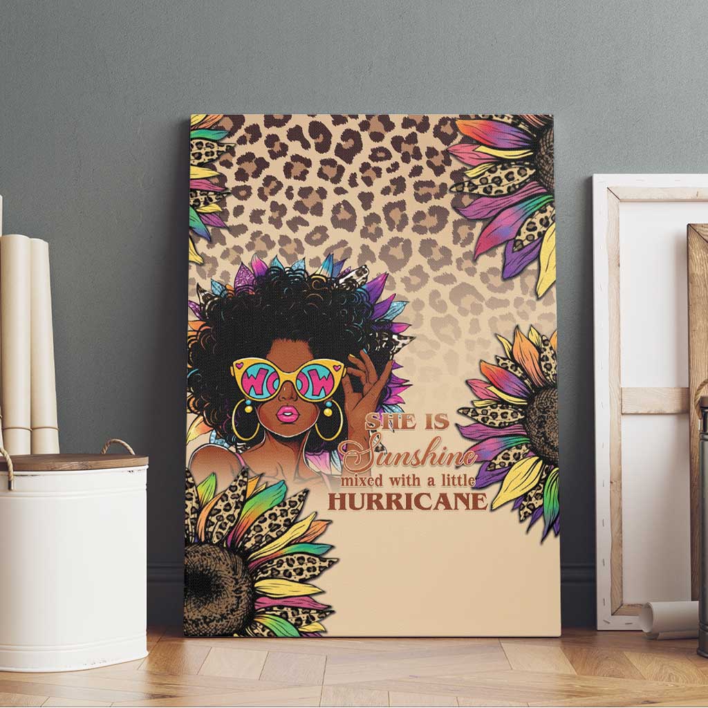 Black Her Story Sunshine Hurricane Canvas Wall Art Empowered Black Woman - African Pride