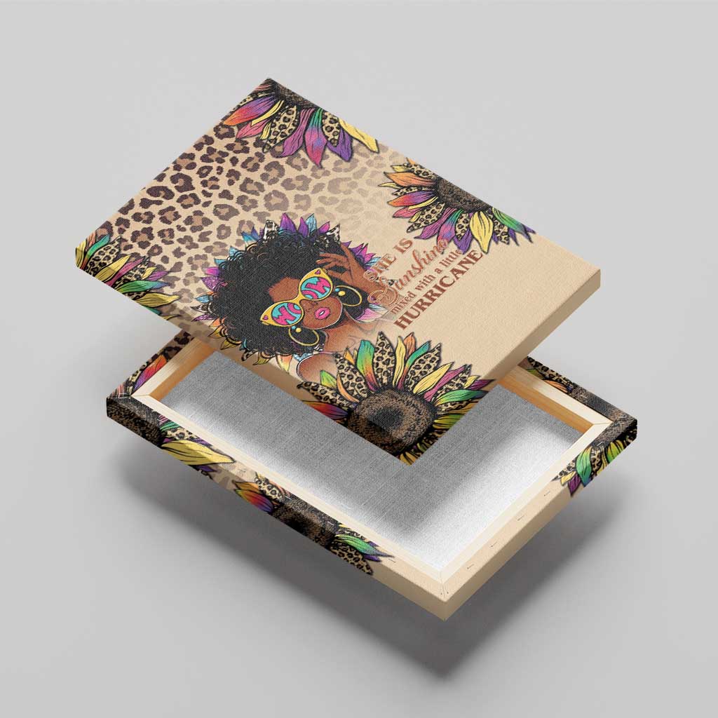 Black Her Story Sunshine Hurricane Canvas Wall Art Empowered Black Woman - African Pride