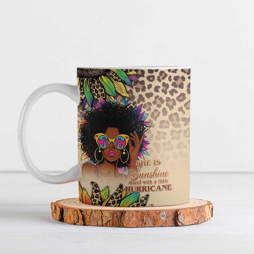 Black Her Story Sunshine Hurricane Ceramic Mug Empowered Black Woman - African Pride