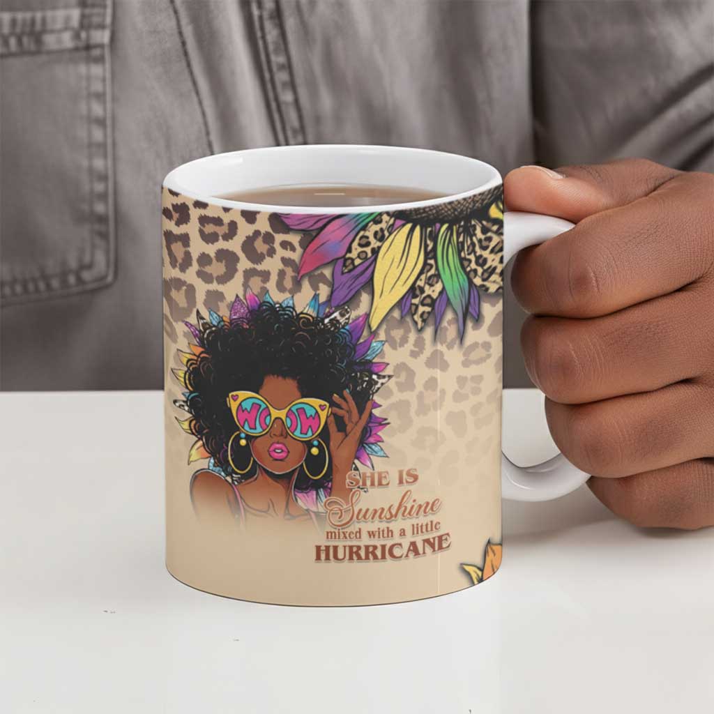 Black Her Story Sunshine Hurricane Ceramic Mug Empowered Black Woman - African Pride