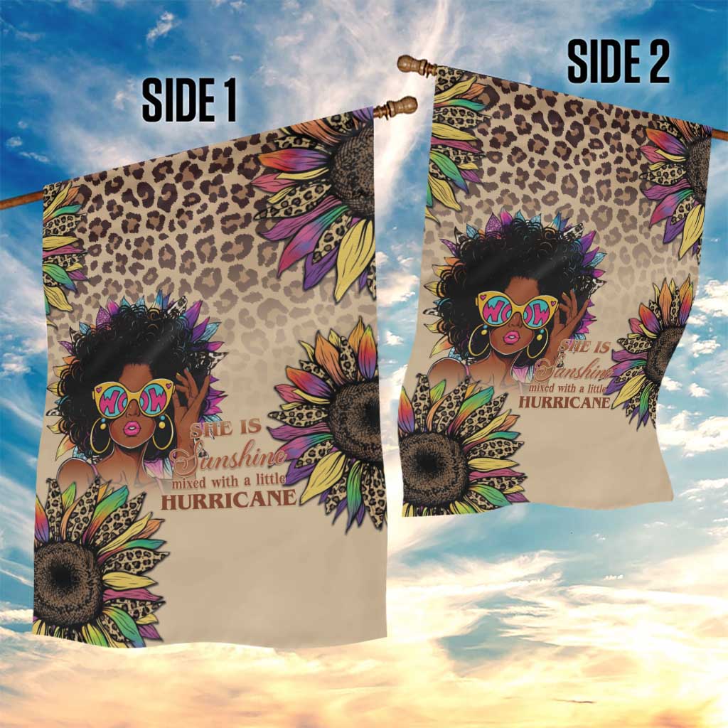 Black Her Story Sunshine Hurricane Garden Flag Empowered Black Woman - African Pride