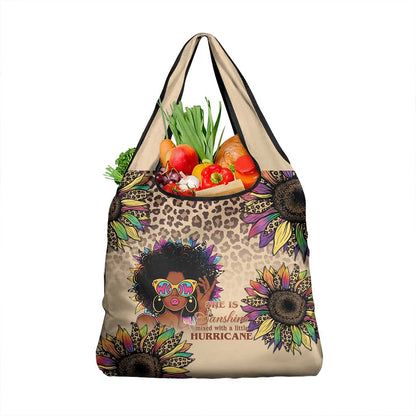 Black Her Story Sunshine Hurricane Grocery Bag Empowered Black Woman - African Pride