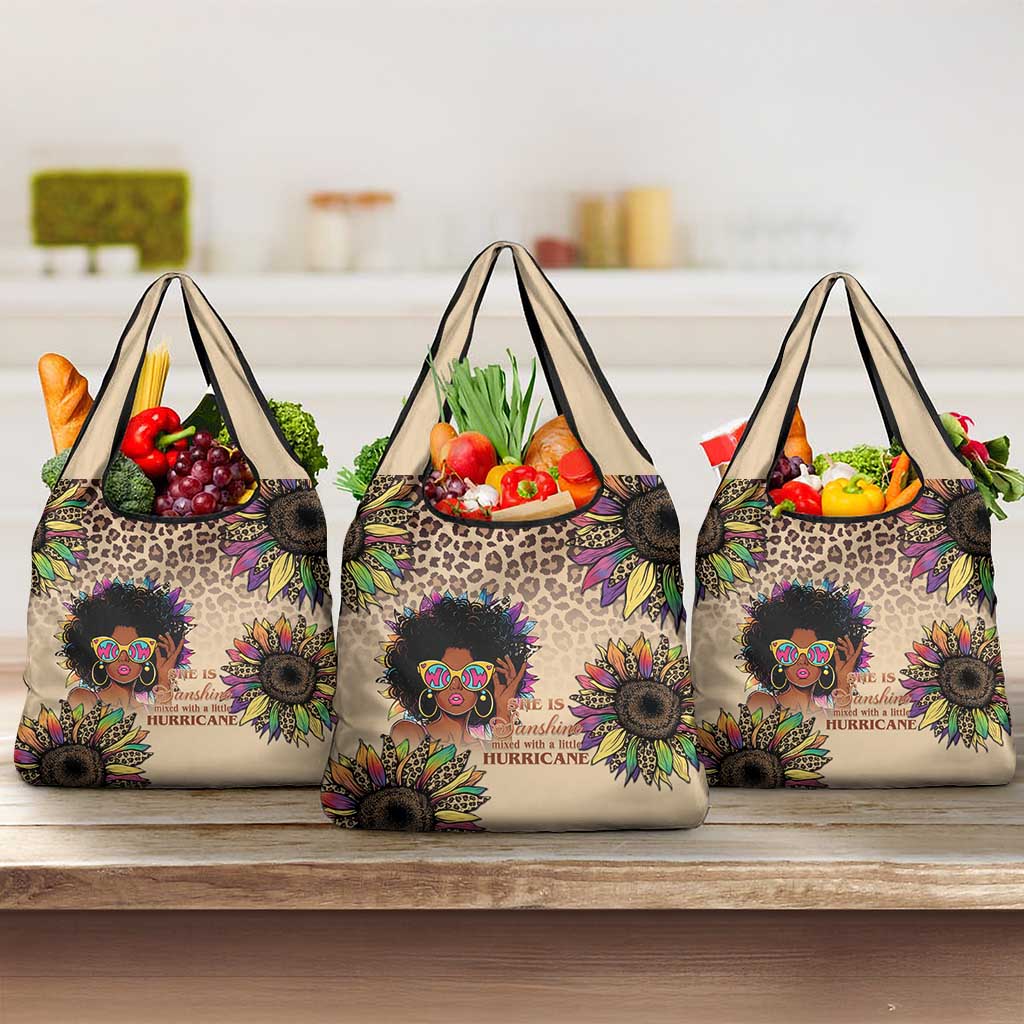 Black Her Story Sunshine Hurricane Grocery Bag Empowered Black Woman - African Pride