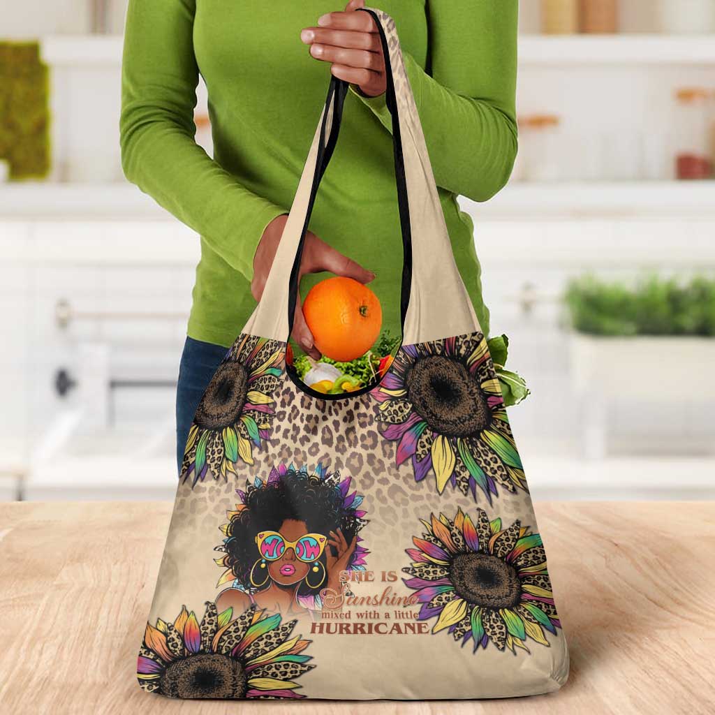Black Her Story Sunshine Hurricane Grocery Bag Empowered Black Woman - African Pride