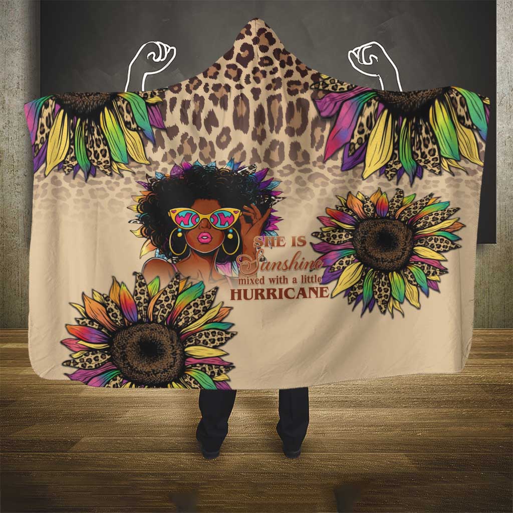 Black Her Story Sunshine Hurricane Hooded Blanket Empowered Black Woman - African Pride