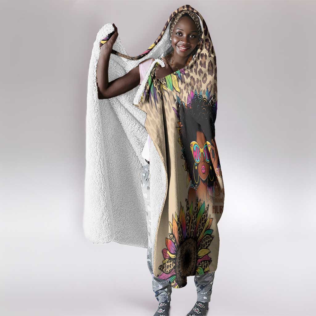 Black Her Story Sunshine Hurricane Hooded Blanket Empowered Black Woman - African Pride