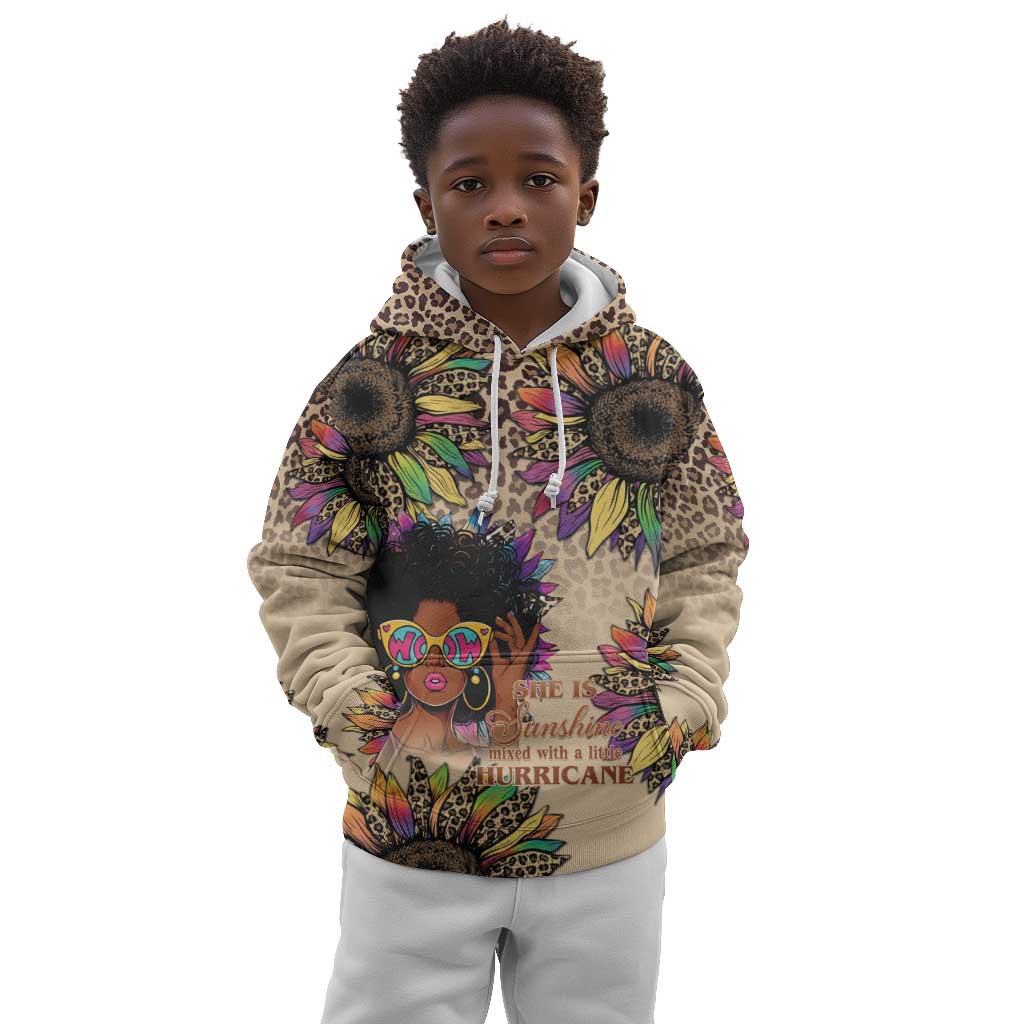 Black Her Story Sunshine Hurricane Kid Hoodie Empowered Black Woman - African Pride