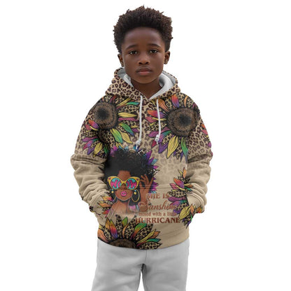 Black Her Story Sunshine Hurricane Kid Hoodie Empowered Black Woman - African Pride