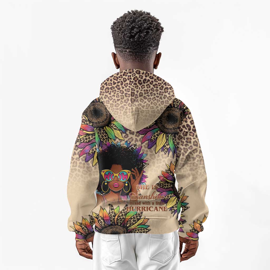 Black Her Story Sunshine Hurricane Kid Hoodie Empowered Black Woman - African Pride