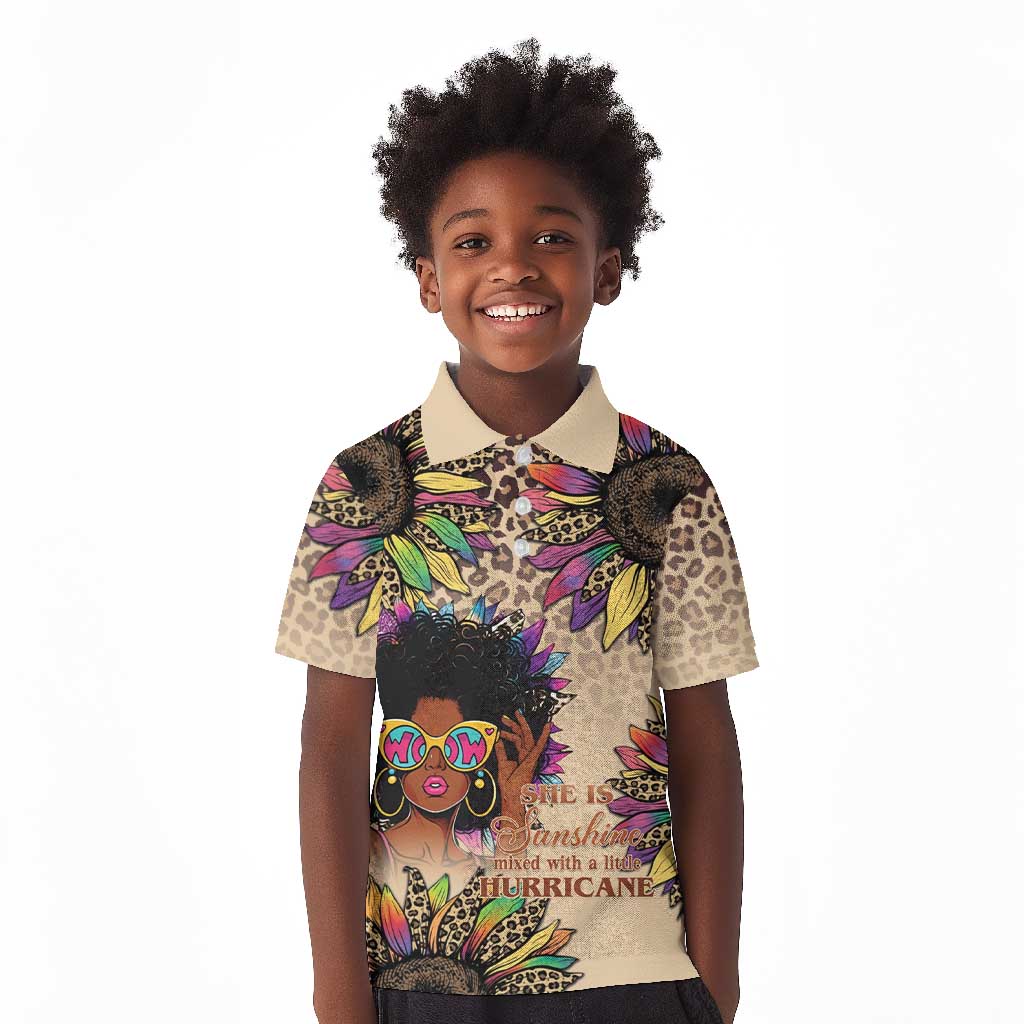 Black Her Story Sunshine Hurricane Kid Polo Shirt Empowered Black Woman - African Pride