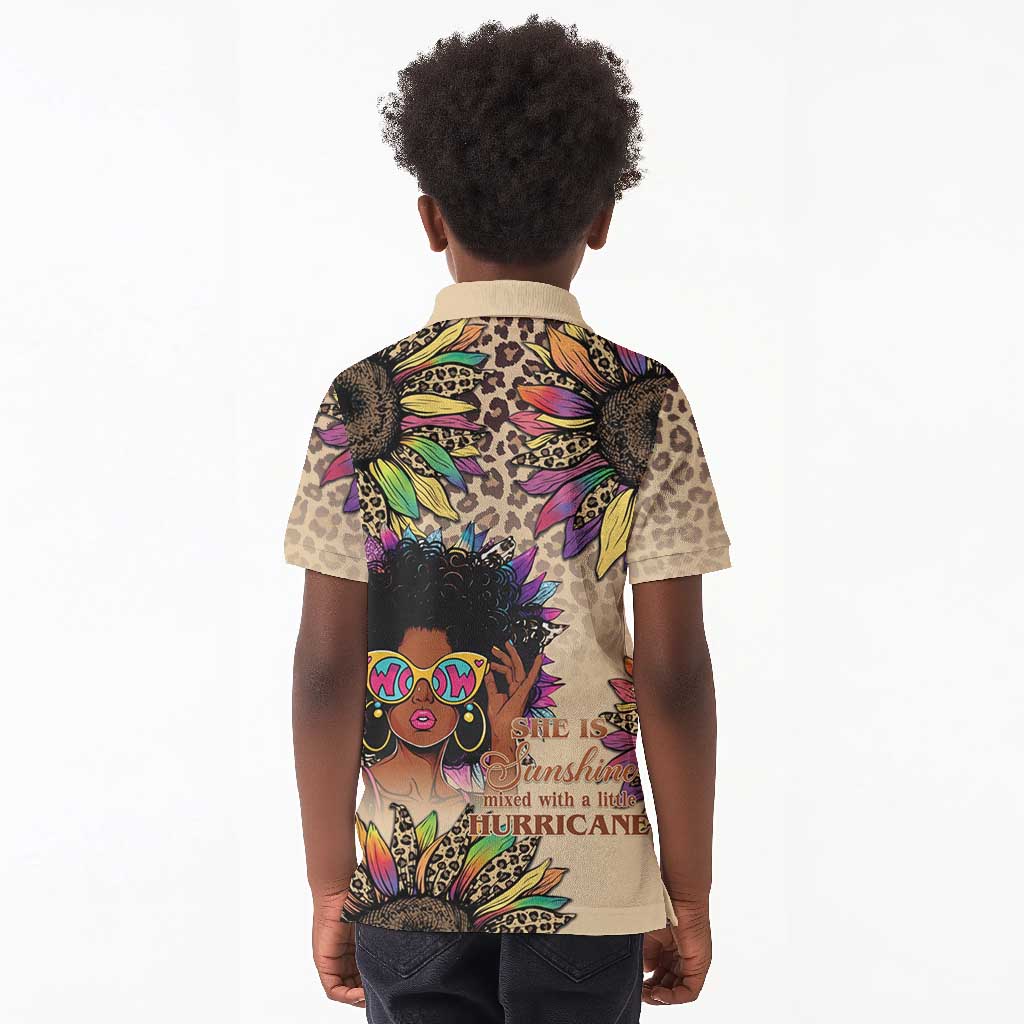 Black Her Story Sunshine Hurricane Kid Polo Shirt Empowered Black Woman - African Pride