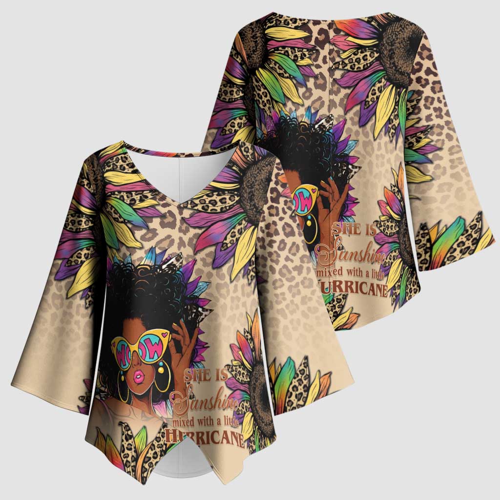 Black Her Story Sunshine Hurricane Kimono Sleeve Blouse Empowered Black Woman - African Pride