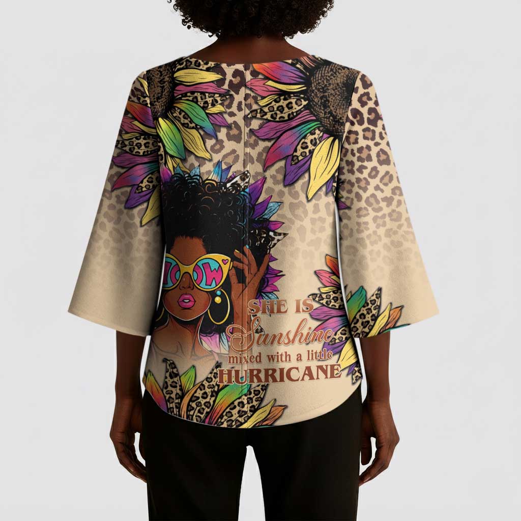 Black Her Story Sunshine Hurricane Kimono Sleeve Blouse Empowered Black Woman - African Pride