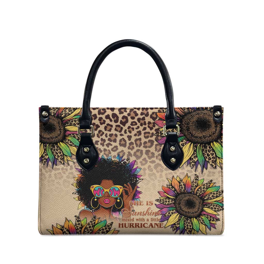 Black Her Story Sunshine Hurricane Leather Bag Empowered Black Woman - African Pride