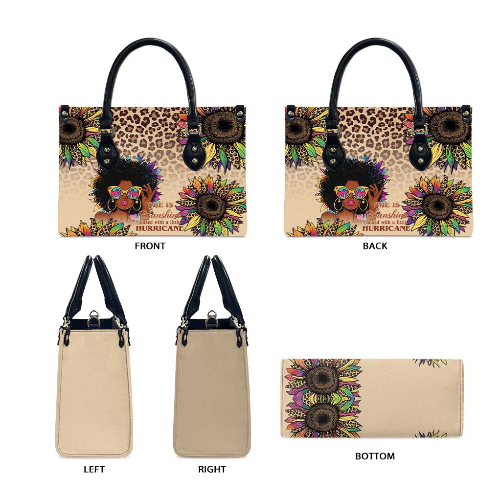 Black Her Story Sunshine Hurricane Leather Bag Empowered Black Woman - African Pride