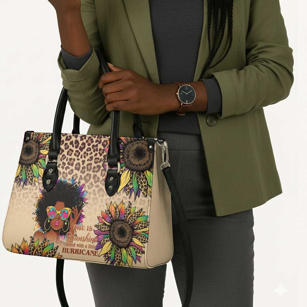 Black Her Story Sunshine Hurricane Leather Bag Empowered Black Woman - African Pride