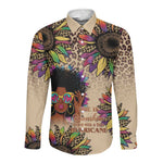 Black Her Story Sunshine Hurricane Long Sleeve Button Shirt Empowered Black Woman - African Pride
