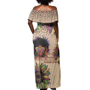 Black Her Story Sunshine Hurricane Off Shoulder Maxi Dress Empowered Black Woman - African Pride