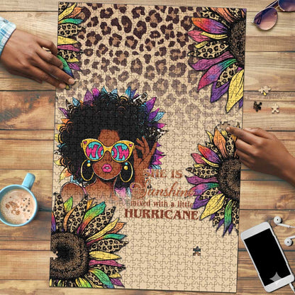 Black Her Story Sunshine Hurricane Puzzle Empowered Black Woman - African Pride