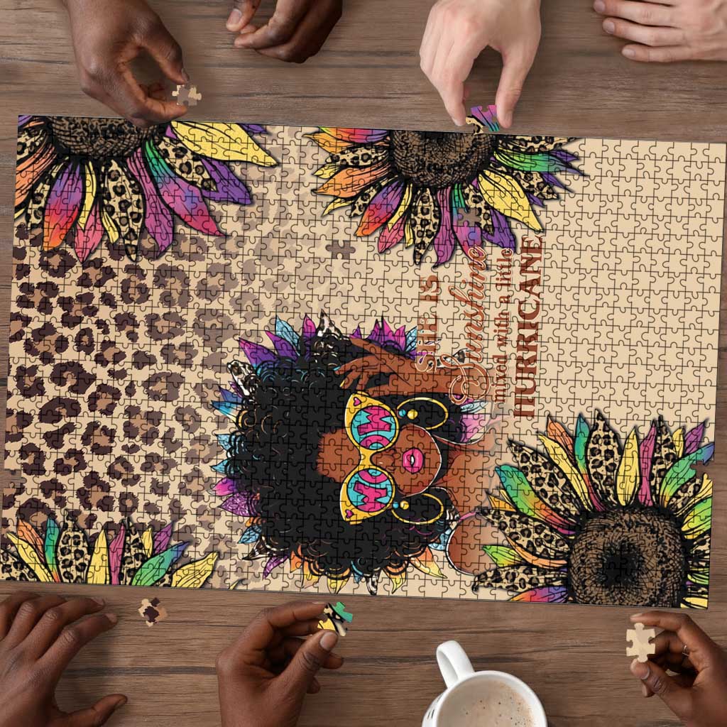 Black Her Story Sunshine Hurricane Puzzle Empowered Black Woman - African Pride