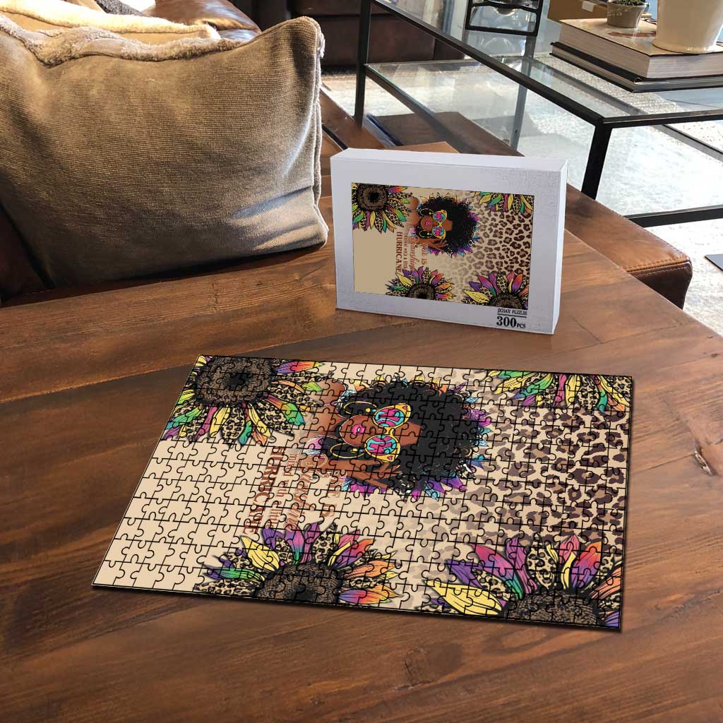 Black Her Story Sunshine Hurricane Puzzle Empowered Black Woman - African Pride