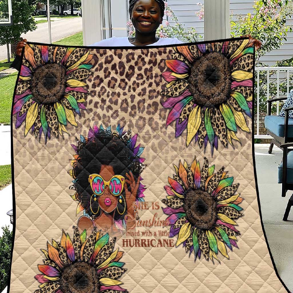 Black Her Story Sunshine Hurricane Quilt Empowered Black Woman - African Pride
