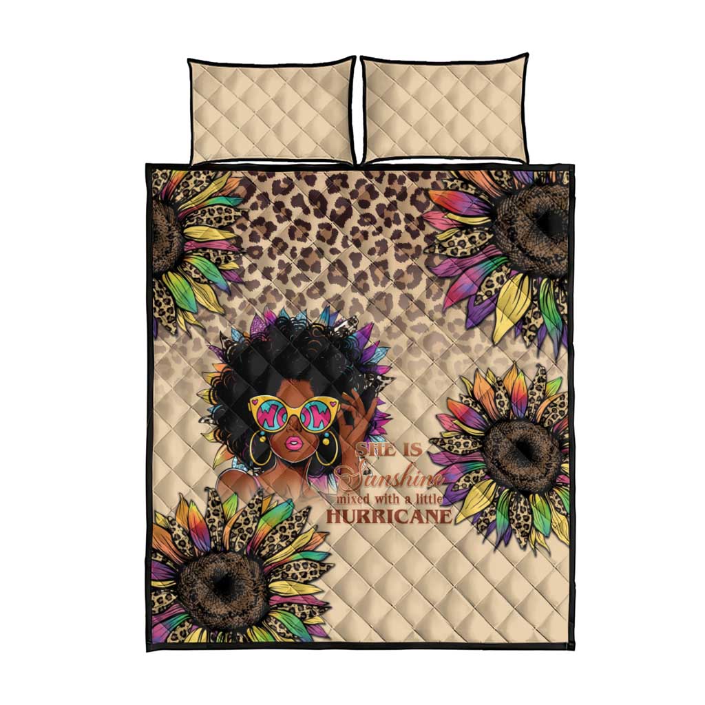 Black Her Story Sunshine Hurricane Quilt Bed Set Empowered Black Woman - African Pride