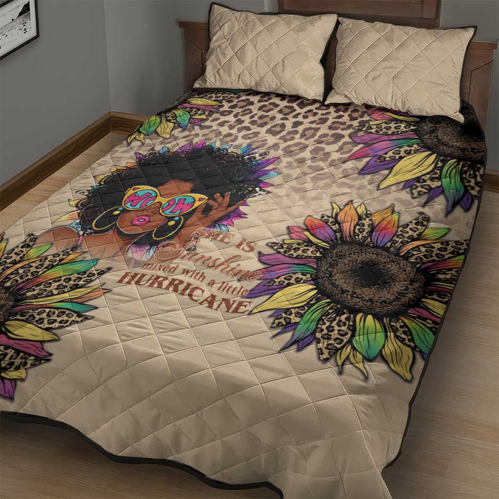 Black Her Story Sunshine Hurricane Quilt Bed Set Empowered Black Woman - African Pride