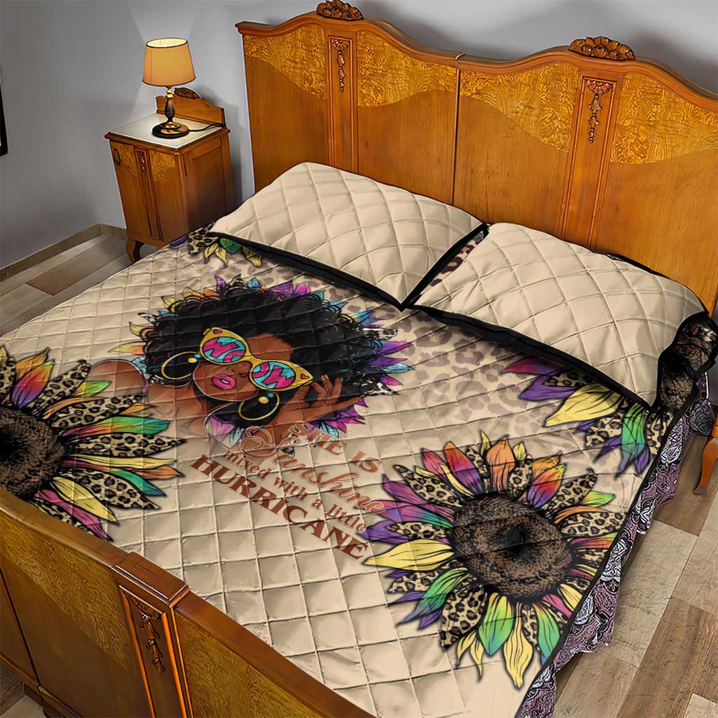 Black Her Story Sunshine Hurricane Quilt Bed Set Empowered Black Woman - African Pride