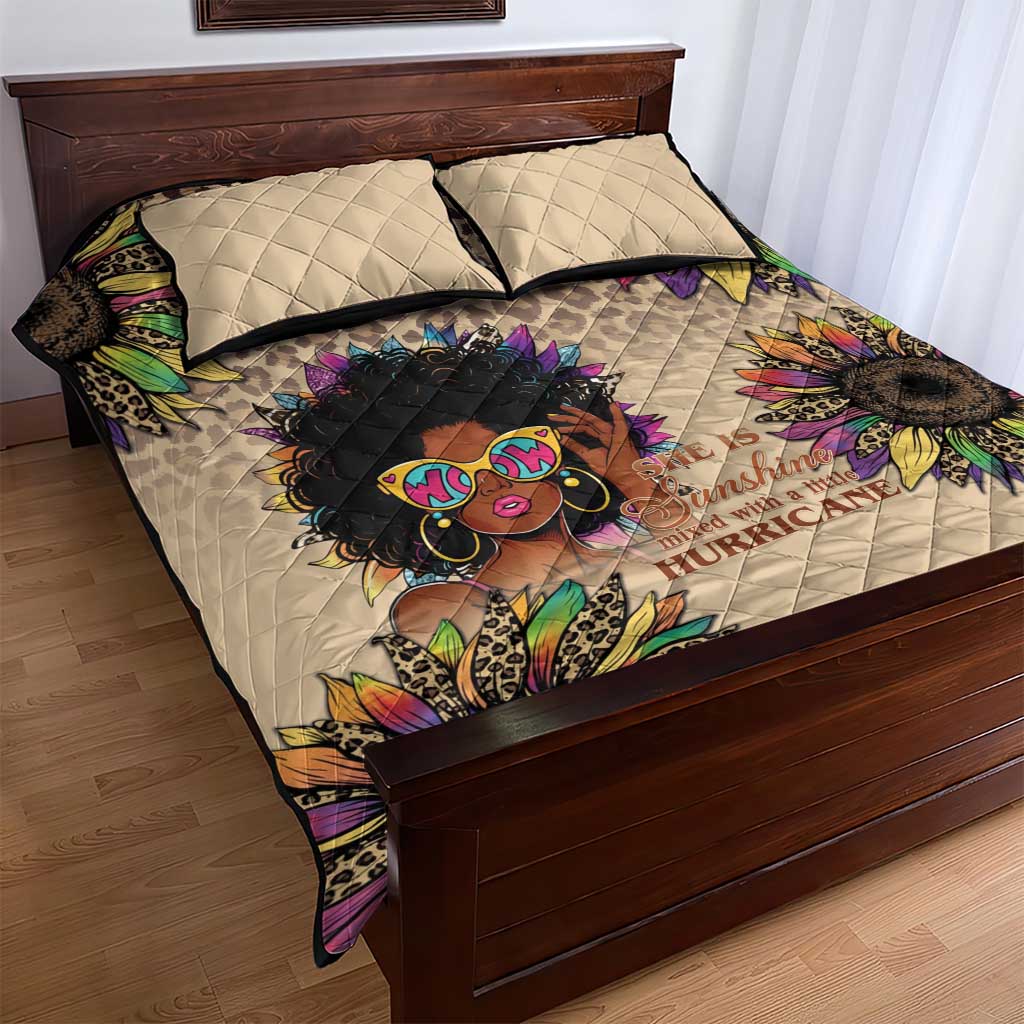 Black Her Story Sunshine Hurricane Quilt Bed Set Empowered Black Woman - African Pride