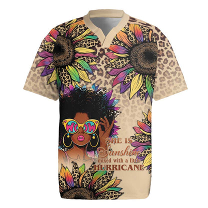 Black Her Story Sunshine Hurricane Rugby Jersey Empowered Black Woman - African Pride