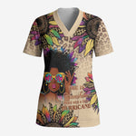 Black Her Story Sunshine Hurricane Scrub Top Empowered Black Woman - African Pride