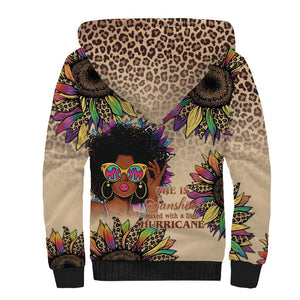 Black Her Story Sunshine Hurricane Sherpa Hoodie Empowered Black Woman - African Pride