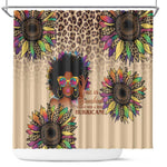Black Her Story Sunshine Hurricane Shower Curtain Empowered Black Woman - African Pride