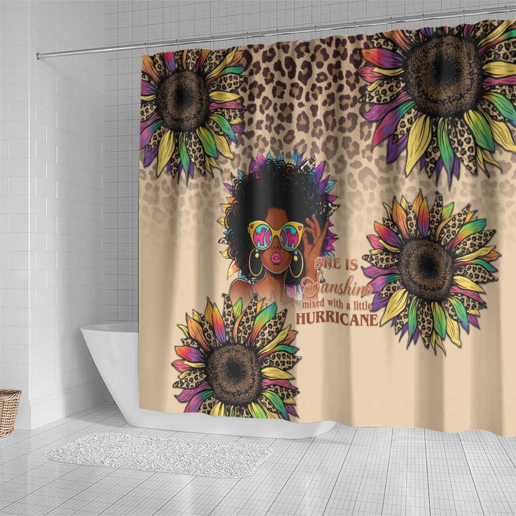 Black Her Story Sunshine Hurricane Shower Curtain Empowered Black Woman - African Pride