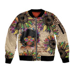 Black Her Story Sunshine Hurricane Sleeve Zip Bomber Jacket Empowered Black Woman - African Pride