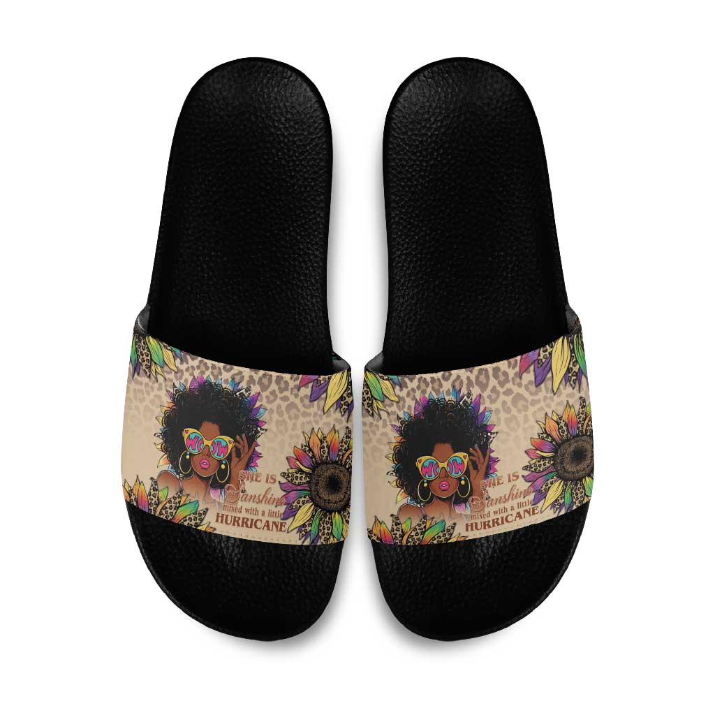 Black Her Story Sunshine Hurricane Slide Sandals Empowered Black Woman - African Pride