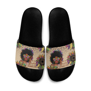 Black Her Story Sunshine Hurricane Slide Sandals Empowered Black Woman - African Pride