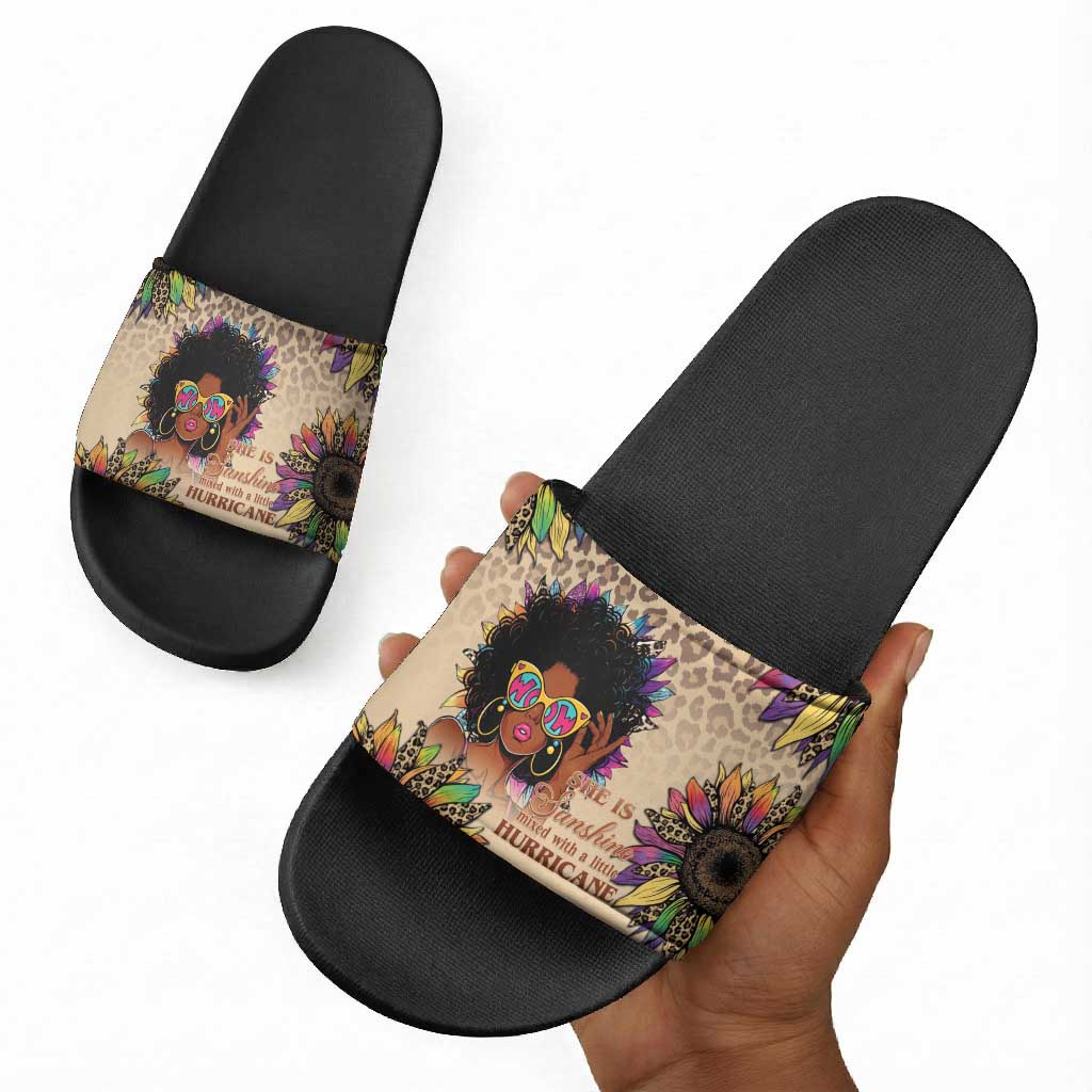 Black Her Story Sunshine Hurricane Slide Sandals Empowered Black Woman - African Pride