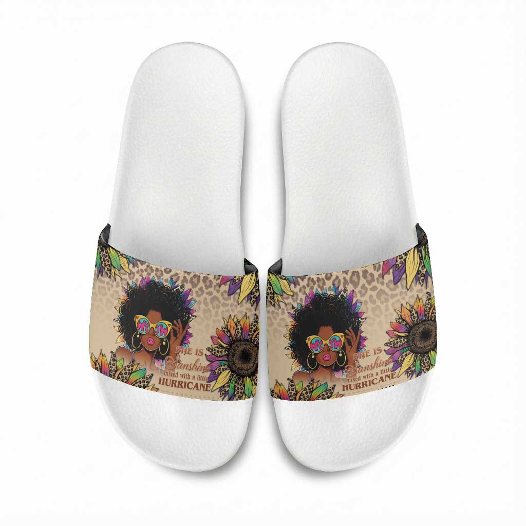 Black Her Story Sunshine Hurricane Slide Sandals Empowered Black Woman - African Pride